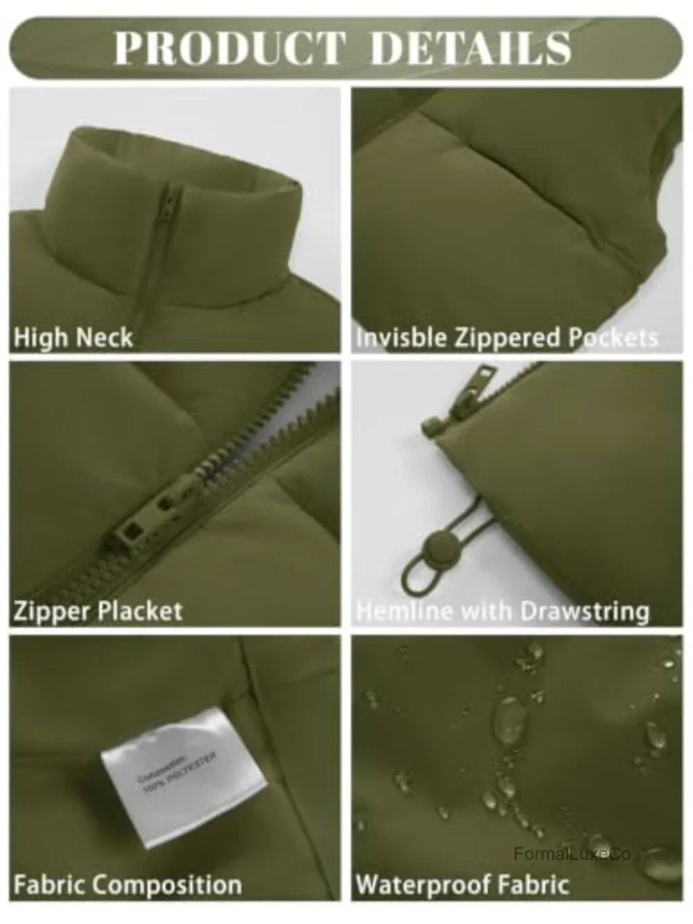Women's Crop Puffer Vest Lightweight Insulated Padded Zip Up